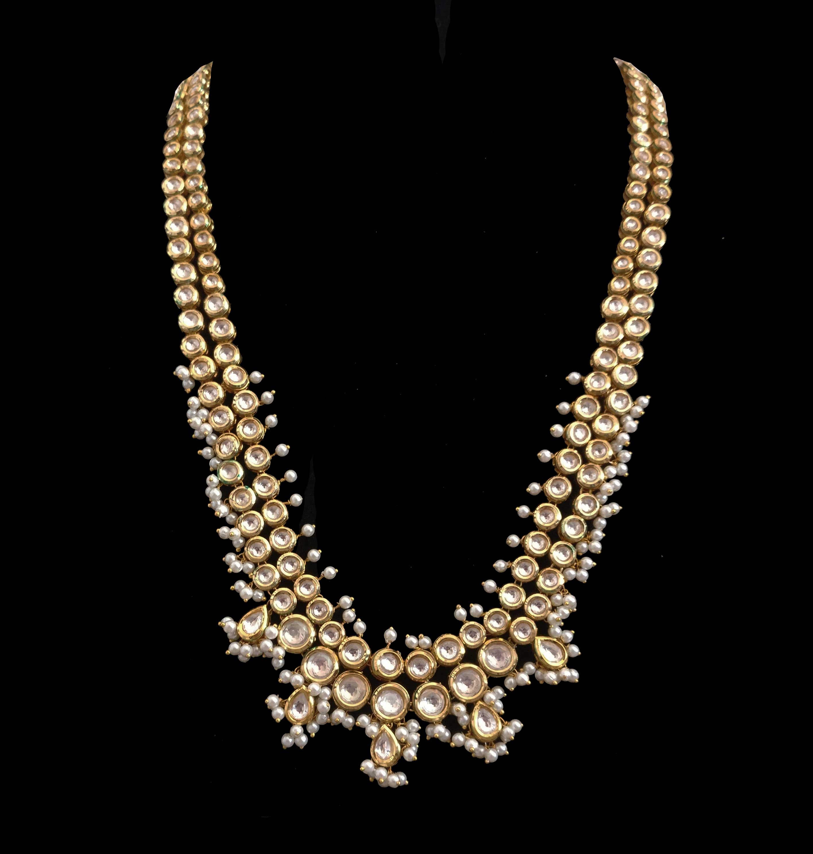 Kundan and Pearls Long Necklace - Jewelry Women Accessories | World Art ...
